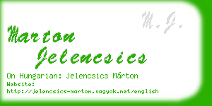 marton jelencsics business card