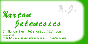 marton jelencsics business card